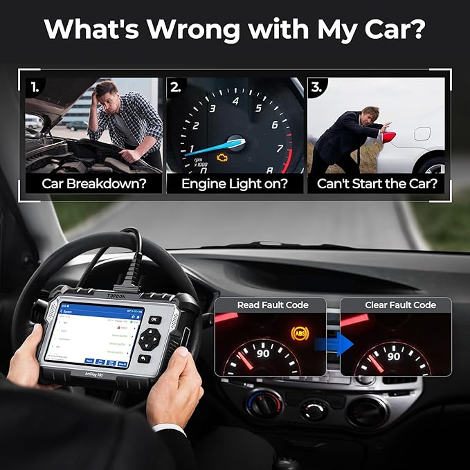 TOPDON AD500 OBD2 Scanner Car Code Reader Scan Tool, Engine ABS SRS Transmission Diagnostics Tool,