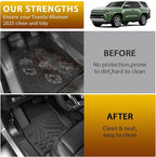 Powerty Floor Mat for Toyota 4Runner 2025 2026, All Weather TPE Custom Trunk Cargo Mat Liner with Backrest Mat Replacement for Toyota 4Runner Accessories (Fit 5 Seats,Not for Hybrid Model)