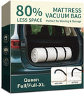 Mattress Vacuum Bag for Moving and Storage – Heavy Duty Compression Bag with Straps, Vacuum Bag for Memory Foam Mattress (Que