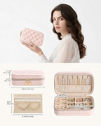 Lolalet Travel Jewelry Case for Women Girls, Travel Jewelry Organizer with Clear Storage Bag Small Portable Jewelry Box for N