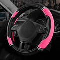 Road Comforts Leather Steering Wheel Cover - Made with PVC Leather - Anti-Slip, Universal Fit 14 1/2 inches to 15 inches - Ho