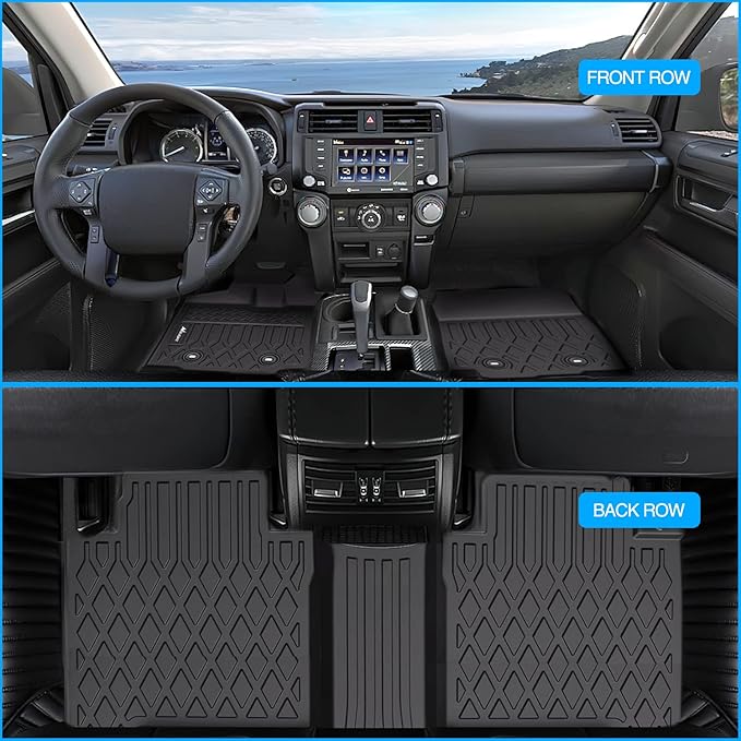 Nilight TPE Floor Mats for Toyota Tacoma Double Cab 2018 2019 2020 2021 2022 2023,All Weather Custom Fit Heavy Duty Floor Liners