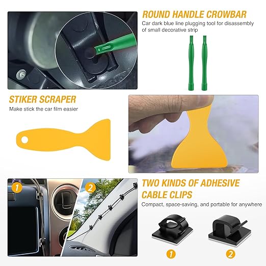 GOOACC 200Pcs Trim Removal Tool, Auto Push Pin Bumper Retainer Clip Set Fastener Terminal Remover Tool Adhesive Cable Clips R