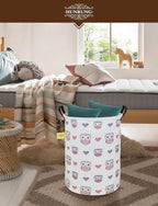 HUNRUNG Laundry Hamper,Large Canvas Fabric Lightweight Storage Basket Toy Organizer Dirty Clothes Collapsible Waterproof for 