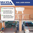Maxsa 37313 Park Right Dual Laser Parking Guide for Garage with Adjustable 360-Degree Lasers, Motion Activated, AC Adapter an