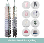 DHSFKBE Legging Organizer Storage, T-Shirt Hanging Closet Hanging Clothes Organizer with 26 Roll Compartments for Yoga Pants,