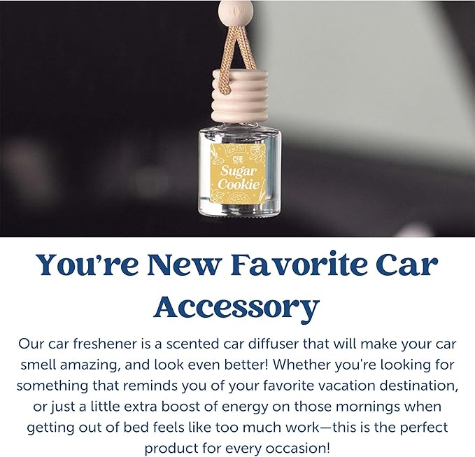 C&E Craft Co Hanging Car Air Freshener Diffuser 2 Pack, Long Lasting Fragrance Oil Car Freshener, Glass Bottle Auto Air Fresh