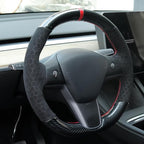 MEWANT Hand Stitched Steering Wheel Cover for Tesla Model 3 2017-2023 / Model Y 2020-2023 for Tesla Model 3/Y Accessories(3D Style)