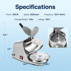 VIVOHOME Electric Ice Shaver Snow Cone Maker Machine Silver 143lbs/hr with Ice Pick for Home and Commercial Use