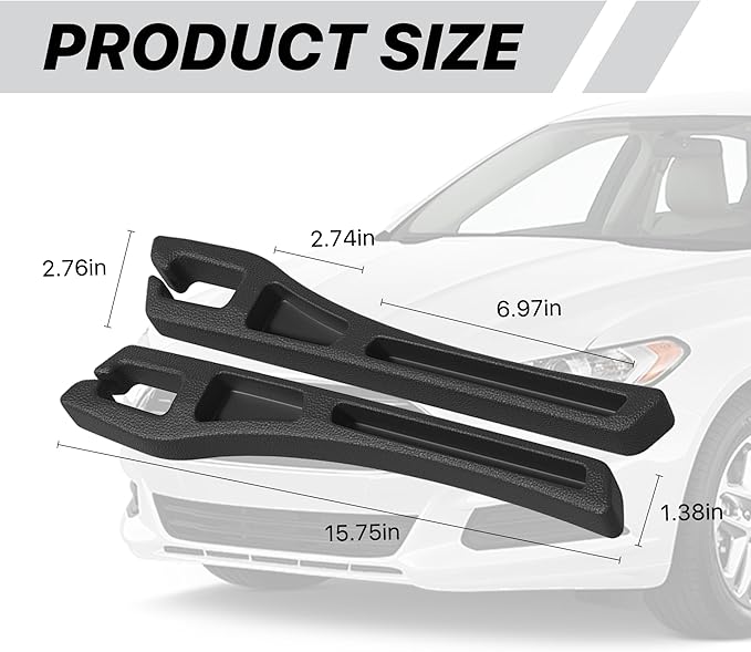 Car Seat Gap Filler Organizer, 2PCS Multifunctional Vehicle Fill Gap Blocker with Storage Slot Between Seat Console, Anti-Drop Auto Interior Organization, Universal for SUV Truck Sedan(Black)