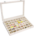 Vicoter Velvet Jewelry Tray 48 Compartments Jewelry Display Organizer with Transparent Cover Rings, Earrings, Necklaces, Pend