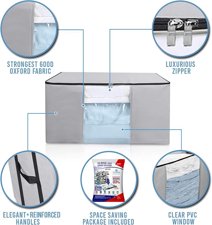 Cube Vacuum Storage Bags, Space Saver Bags, Premium Totes with Cubic Vacuum Compression Seal Bags for Clothing & Bedding. Jum