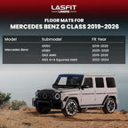 LASFIT Cargo Mat for Mercedes Benz G Class G550 / G580 / G63 AMG SUV 2026 2025 2024 2023 2022 2021 2020 2019, All Weather TPE Custom Fit Cargo Liner for G Class Trunk Mat, Black