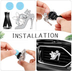 Frienda 8 Pcs Bling Car Air Vent Clips Crystal Rhinestone Air Conditioning Outlet Clip Cute Diamond Interior Car Accessories 