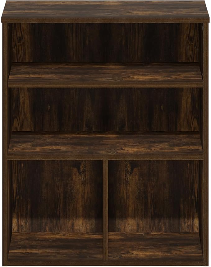 Furinno PASIR Book Shelf, 3-Tier Display Bookshelf, Bookcase, 11.8 x 23.6 x 28.1, for Living Room, Bedroom, Home Office, Ambe