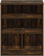 Furinno PASIR Book Shelf, 3-Tier Display Bookshelf, Bookcase, 11.8 x 23.6 x 28.1, for Living Room, Bedroom, Home Office, Ambe
