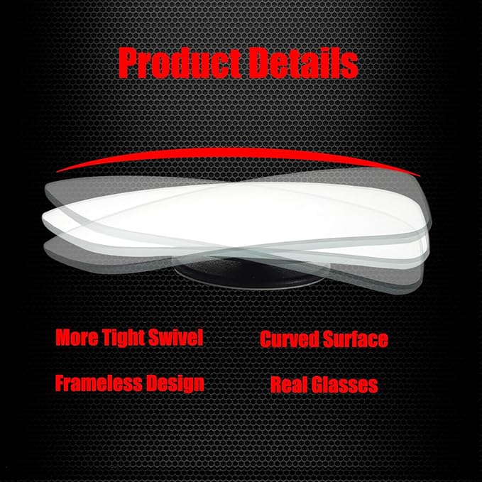 Ampper Large Rear View Blind Spot Mirror, Frameless HD Glass Convex Wide Angle Stick on Wing Blindspot Mirror Rearview Car Mirror for Car SUV and Truck (Pack of 2)