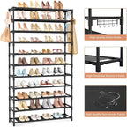 VILICK 11 Tiers Tall Wide Shoe Rack 55 Pairs Large Capacity Sturdy Durable Shoe Rack for Closet Metal Shoe Organizer Shelf wi