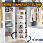 SpaceAid 6 Tier Rotating Shoe Rack Tower, Spinning Shoe Display Lazy Susan, Revolving 360 Shoe Rack Storage Round Carousel, V