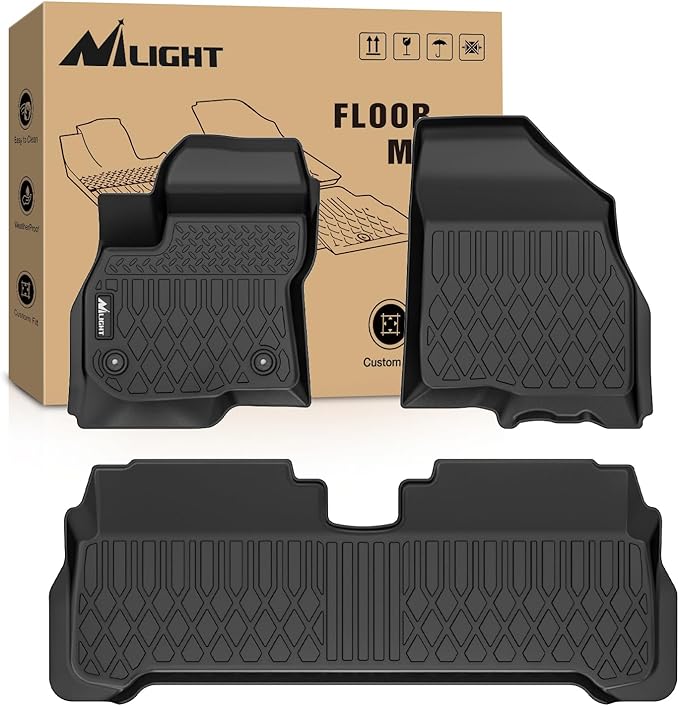 Nilight TPE Floor Mats for Chevy Bolt EUV 2022 2023 2024, All Weather Custom Fit Heavy Duty Floor Liners