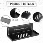 Therwen 4 Pack Magnetic Pegboard Shelves Wall Organizer Metal Pegboard Shelf Steel Tray Accessories Organizing Tools for Craf