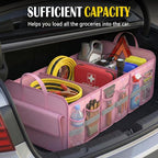 Trunk Organizer for SUV, Large trunk organizer for car, Collapsible Multi-Compartment Car Trunk Organizer, Sturdy Cargo Trunk