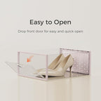 Pinkpum 15 Pack X-Large Shoe Storage Boxes, Shoe Organizer for Closet Clear Plastic Stackable Shoe Dispaly Case Bins Holder, 