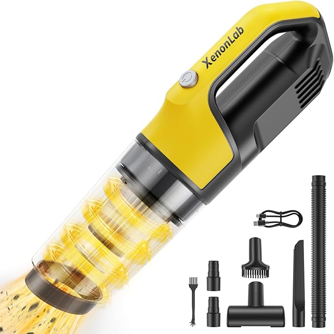 Handheld Vacuum Cordless 1.1 Pounds Car Vac 10000PA Hand Held Vacuums 4-in-1 Hand Vac Cordless Rechargeable HEPA Filter Large