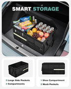 FLORICH Trunk Organizer with Breathable Shoe Storage for Suv, Waterproof Car Organizers Collapsible, Large Trunk Organizer Bac