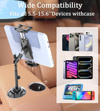 Cup Holder Car Tablet Mount [Thick Case Friendly] Aluminum Long Arm Heavy Duty Cupholder Tablet Mount for Truck/Pickup for Car Accessories, Fits iPad Pro 13/Air/Mini, Galaxy Tab, 5.5-15.6" Devices