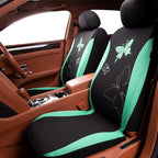 Flying Banner Butterfly car seat Covers ful Set Fashion Universal Lady Woman Female Rear Bench Split Colorized (Mint Green, F