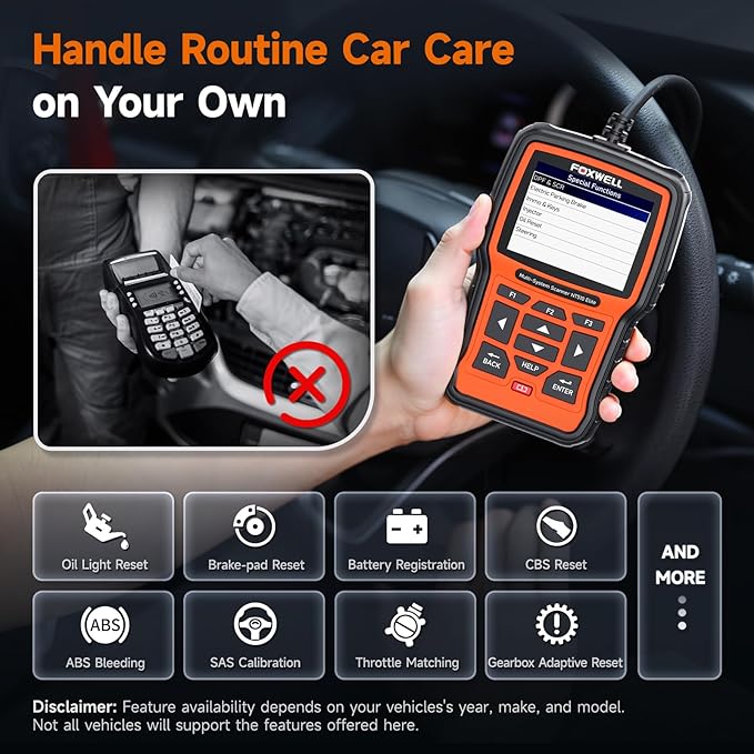 FOXWELL NT510 Elite Scan Tool fit for BMW Scanner Full Diagnostic Tool OBD2 Scanner, All System Bi-Directional Control Code