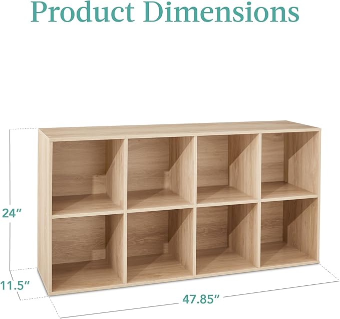 Best Choice Products 8-Cube Storage Organizer, 11in Shelf Opening, Bookcase, Display Shelf, Customizable w/ 3 Removable Back 