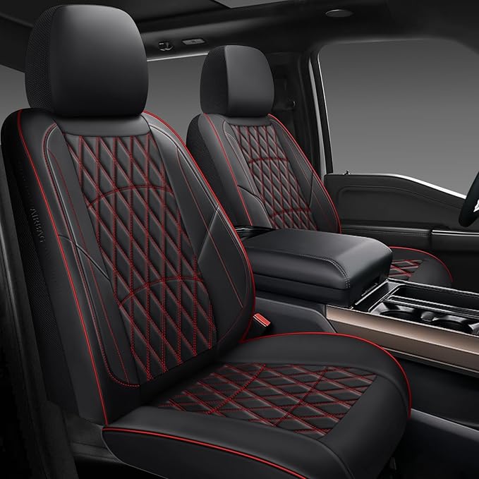 NS YOLO Leather Car Seat Covers,Universal Fit for Most Cars,SUVs and Sedans,Waterproof Luxury Leatherette Cushions, 5 Seats P