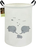 HUNRUNG Laundry Hamper,Large Canvas Fabric Lightweight Storage Basket Toy Organizer Dirty Clothes Collapsible Waterproof for 