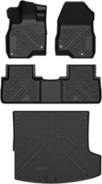 LASFIT Floor Mats & Cargo Mat for Acura RDX (2019-2026) All Weather Floor Liner TPE Custom Fit 1st & 2nd Row Rubber Car Mats and Cargo Liner for Acura RDX Automotive Accessories, Black, Tasteless