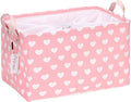 Hinwo Large Canvas Fabric Storage Basket with Handles, 33L/8.6-Gal Rectangle Bin, Collapsible Storage Box, Clothes, Toys, Bla