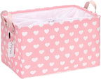 Hinwo Large Canvas Fabric Storage Basket with Handles, 33L/8.6-Gal Rectangle Bin, Collapsible Storage Box, Clothes, Toys, Bla