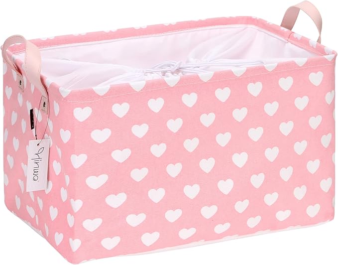 Hinwo Large Canvas Fabric Storage Basket with Handles, 33L/8.6-Gal Rectangle Bin, Collapsible Storage Box, Clothes, Toys, Bla