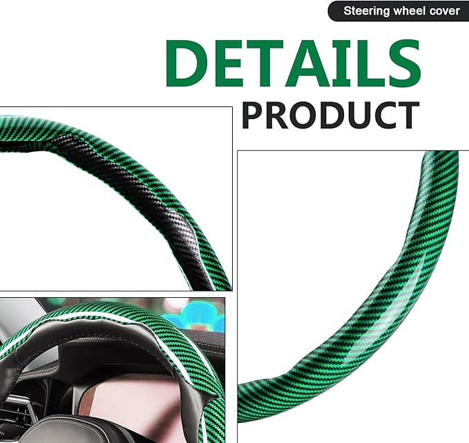 3pcs Universal Carbon Fiber Steering Wheel Cover - Anti-Slip & Segmented Design, Universal 99% Durable Steering Wheel Protect