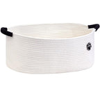 Optish Dog Toy Basket, Toy Box and Bin for Dog Cat Storage, 19.7" X 11" X 7.9" (30L) Large Woven Basket for Blanket Storage, 