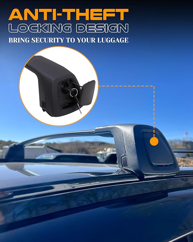 Snailfly Upgraded Crossbars Fit for 2015-2026 Volvo XC90 Lockable Roof Rack Cross Bars Cargo Accessories, Work for Flush Side Rails