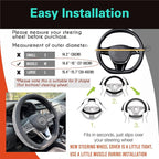 PINCTROT D Shaped Bling Comfy Steering Wheel Cover with Jumbo Crystal Rhinestones, Anti-Slip Diamond Leather, Flat Bottom 14.5-15 Inch (Black)