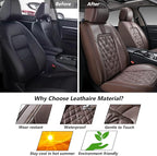 Coverado Car Seat Covers Front Seats, 2-Pack Luxury Leathaire Seat Covers for Cars, Waterproof Car Seat Protector, Anti-Slip 
