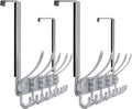 Dseap Over The Door Hook Hanger - Fits 1 3/8" to 1 3/4" Standard Doors | 5 Tri Hooks Heavy Duty Towel/Coat Rack | Door Organi