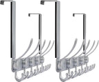 Dseap Over The Door Hook Hanger - Fits 1 3/8" to 1 3/4" Standard Doors | 5 Tri Hooks Heavy Duty Towel/Coat Rack | Door Organi