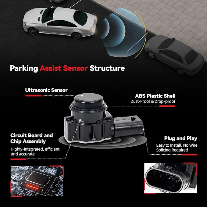 4pcs Bumper Parking Sensors Backup Reverse Radar - Compatible with F32 F33 F36 F22 F23 F30 F31 F34 2-Series M2 Coupe Converti