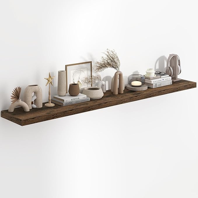 72"W x 9.3"D Floating Shelves for Wall, Wall Mounted Bathroom Shelves 1 Pack Deep Floating Shelf for Bedroom Kitchen Living R