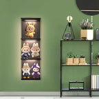 4-Tier Wall Shelf Unit with LED Lights, Floating Lack Shelf for Home Decor, Wall Mounted Vertical Display Shelf for Bedroom L