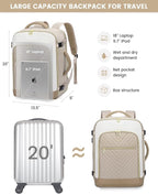 LOVEVOOK Large Travel Backpack for Women, 50L Carry on Backpack Airplane Approved, TSA Personal Item Travel Bag for Women fit